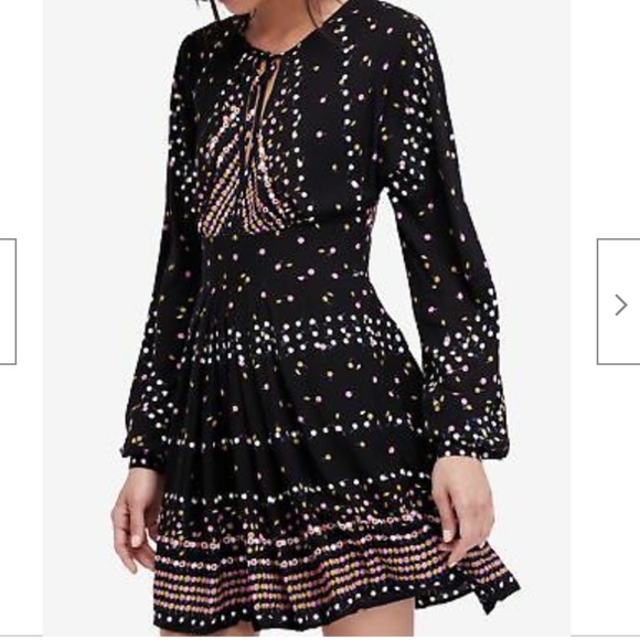 Free People Coryn Print Dress, backless sz 2 - Picture 5 of 10